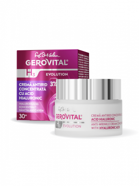 Crema antirid cu acid hialuronic concentrat H3 Evolution +30, 50ml, Gerovital