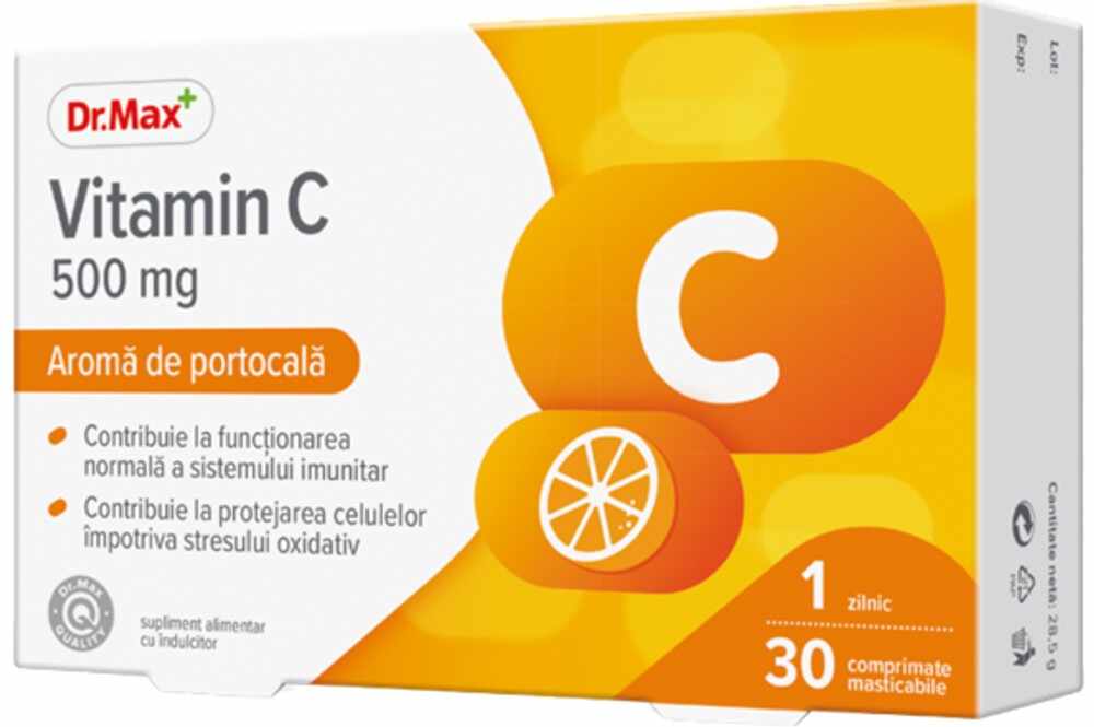 Dr.Max Vitamina C 500mg, 30 comprimate masticabile