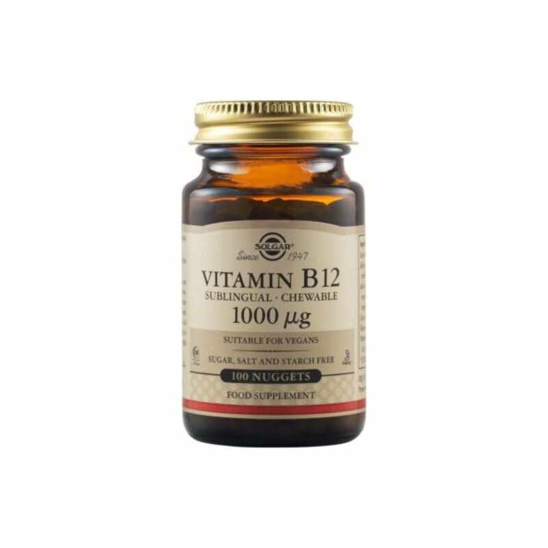 Vitamina B12, 1000 µg Sublingual, 100 tablete, Solgar
