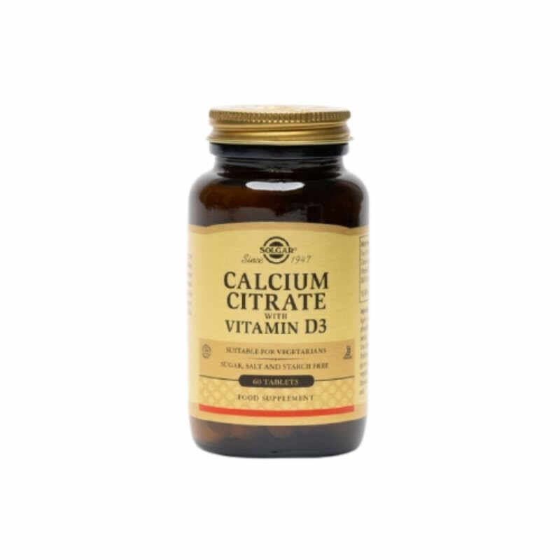Solgar Calcium Citrate 250mg + Vitamin D3, 60 capsule