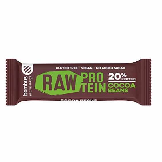 Baton proteic cu boabe de cacao 20% proteine Raw Protein, 50g, Bombus