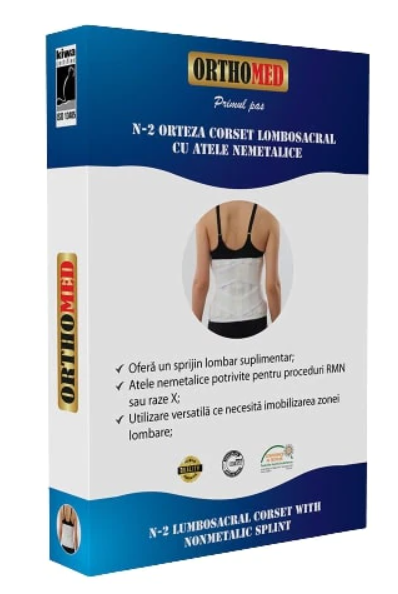 Orteza corset lombosacral cu atele nemetalice Marimea M, 1 bucata, Orthomed
