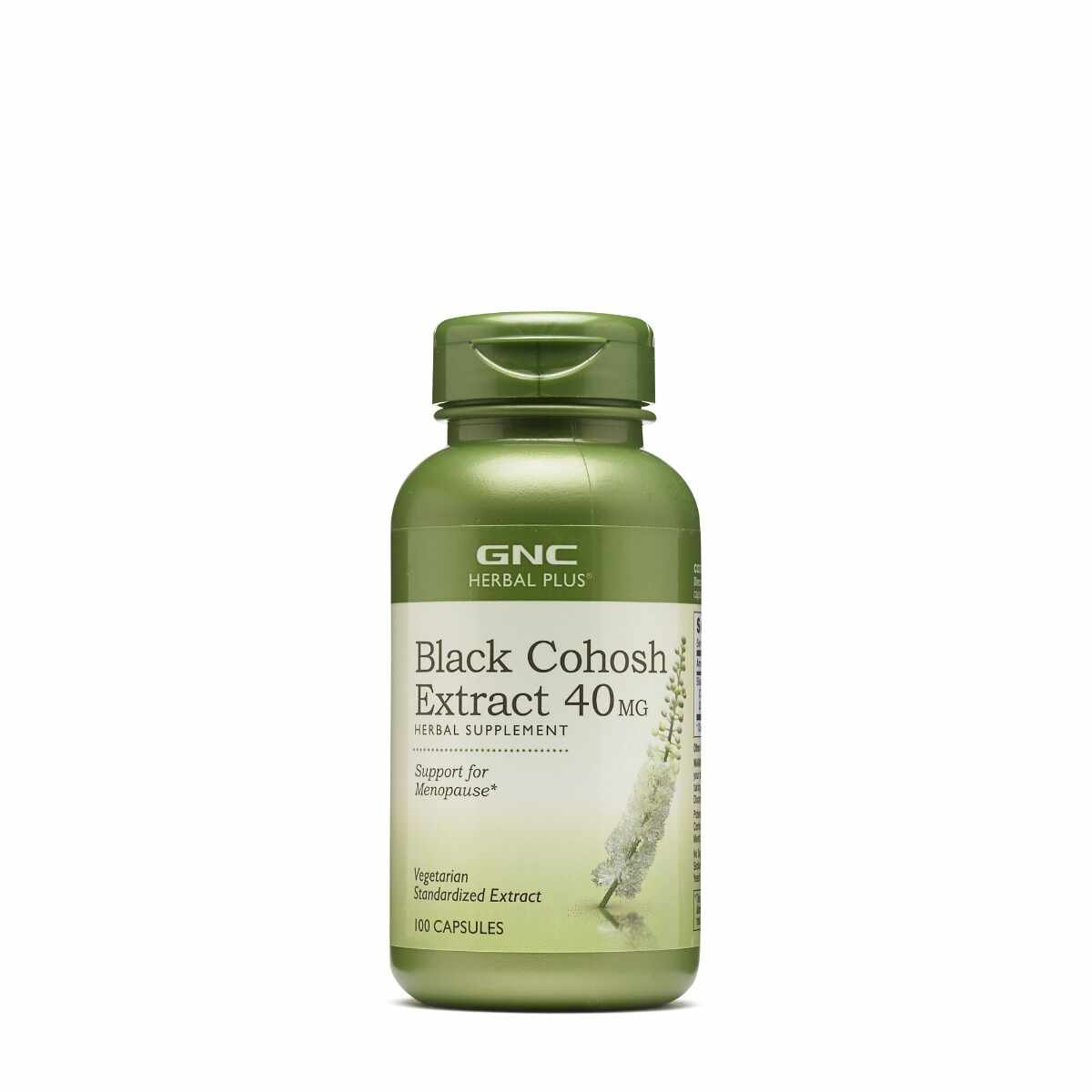 Extract standardizat de Cohos Negru Black Cohosh 40 mg Herbal Plus, 100 capsule, GNC