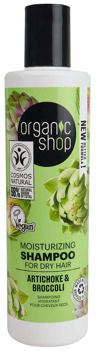 Sampon pentru par degradat cu anghinare si broccoli, 280ml, Organic Shop
