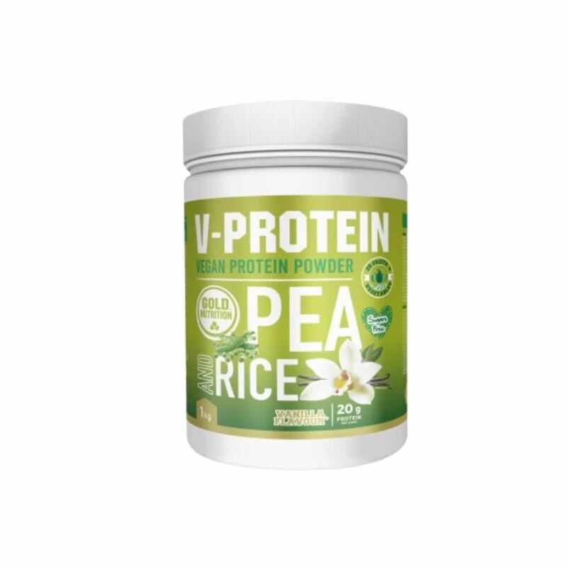 Gold Nutrition Pudra Proteica Vegetala V-protein Vanilie, 1 kg