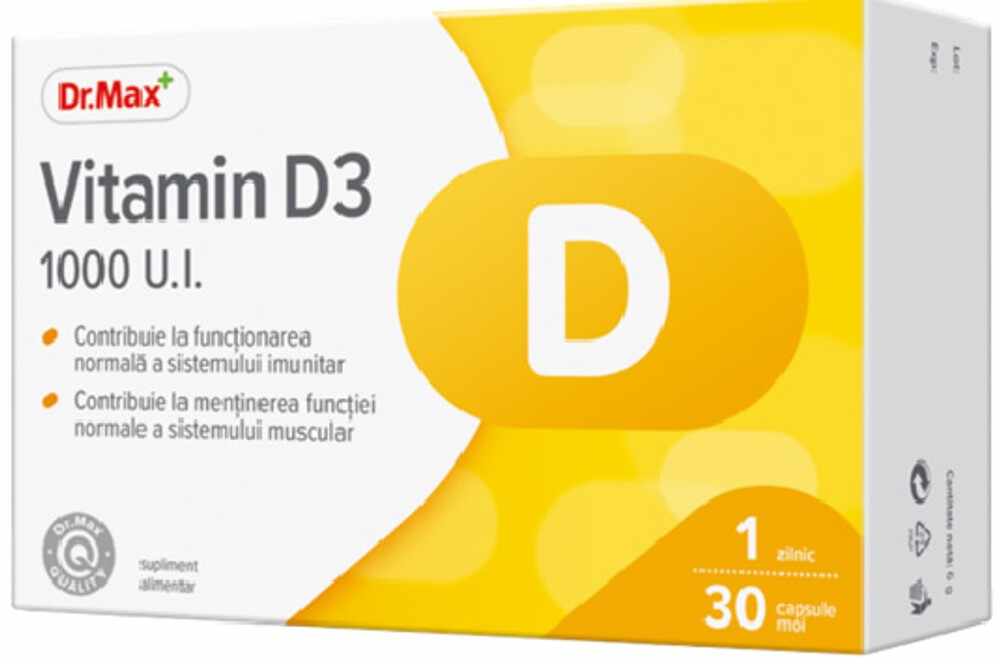 Dr.Max Vitamina D3 1000UI, 30 capsule moi