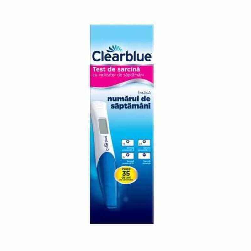 Clearblue Test de sarcina cu indicator de saptamani, 1 bucata