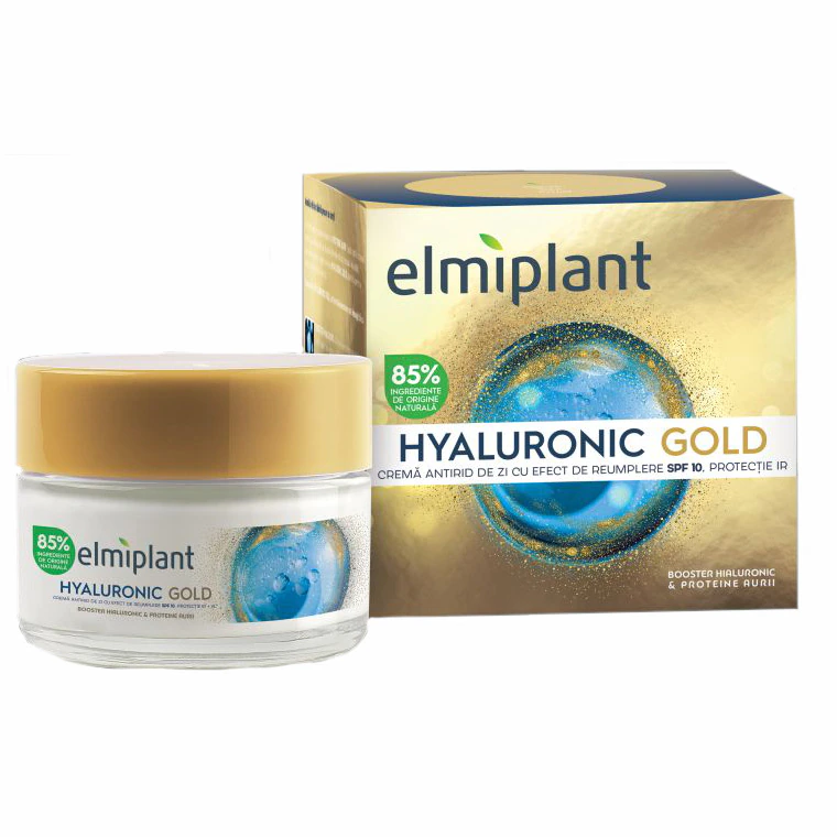 Crema de zi pentru femei Hyaluronic Gold, 50ml, Elmiplant