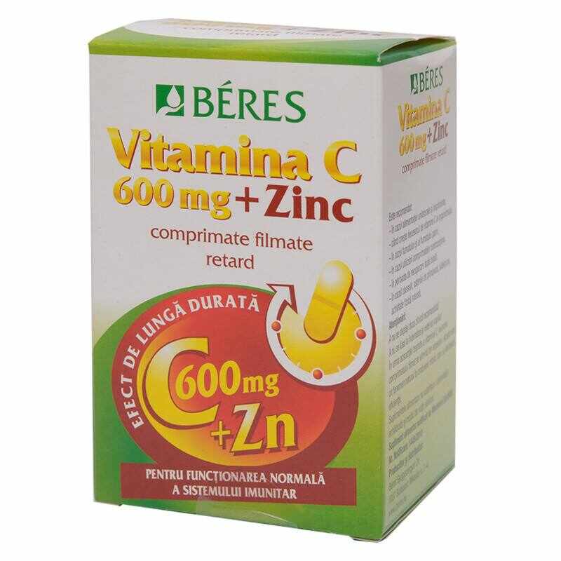 Beres Vitamina C 600mg + Zn, 30 tablete