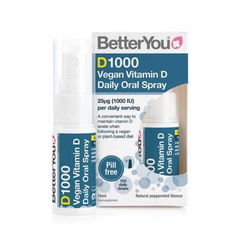 Spray oral vegan cu vitamina D, 1000UI, 15ml, BetterYou