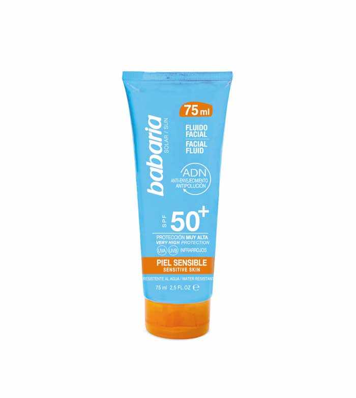 Crema faciala SPF 50+ pentru piele sensibila Facial Fluid, 75ml, Babaria