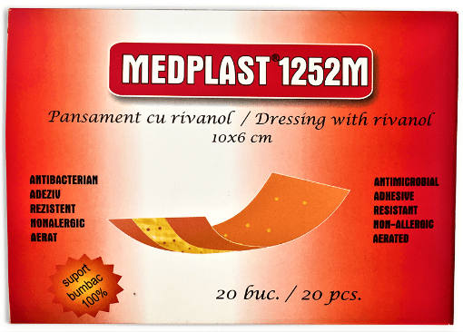 Medplast 1252M Pansament cu Rivanol 10cm/6cm - 20 Bucati