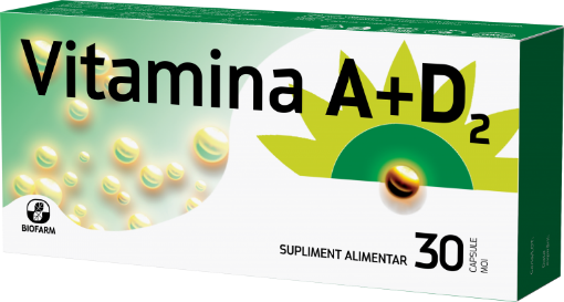 Vitamina A+D2 2500UI/550UI - 30 capsule moi Biofarm