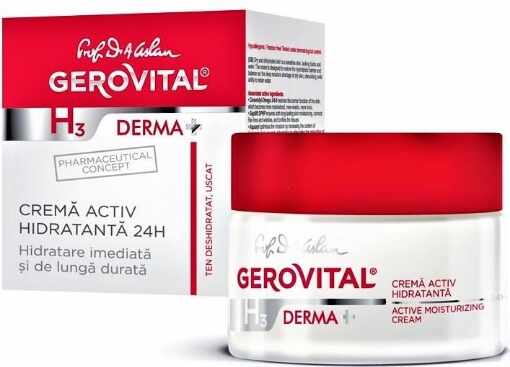 gerovital h3 derma+ crema activ hidratanta 24h 50ml