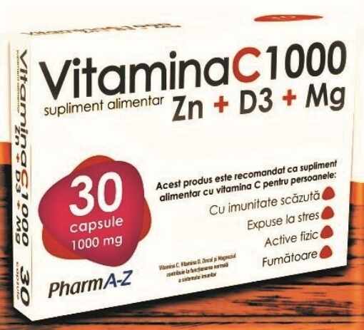 PharmA-Z vitamina C 1000 + Zn + D3 + Mg - 30 capsule