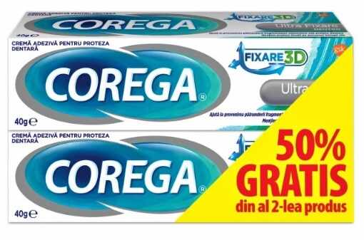 Corega Ultra fixare - 40 grame (pachet promo -50% reducere la al doilea produs)