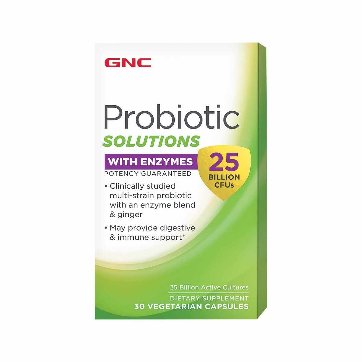 Probiotic cu enzime digestive 25 Miliarde CFUs Probiotic Solutions With Enzymes, 30 capsule, GNC
