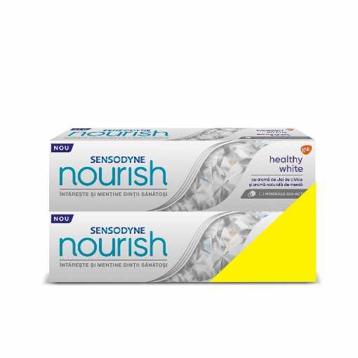 Sensodyne pasta de dinti Nourish Healthy White - 75ml (pachet promo -50% reducere la al doilea produs)