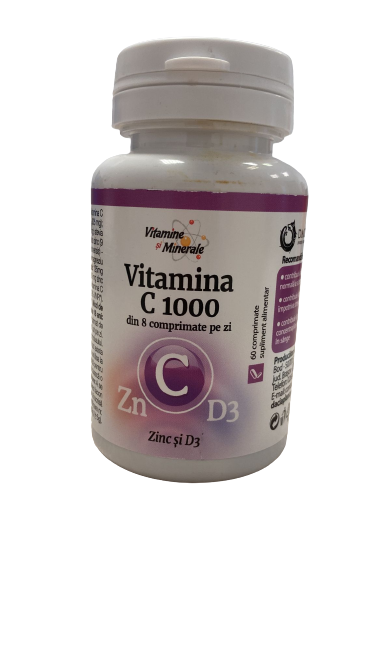 Vitamina C 1000 cu zinc si D3, 60 comprimate, Dacia Plant