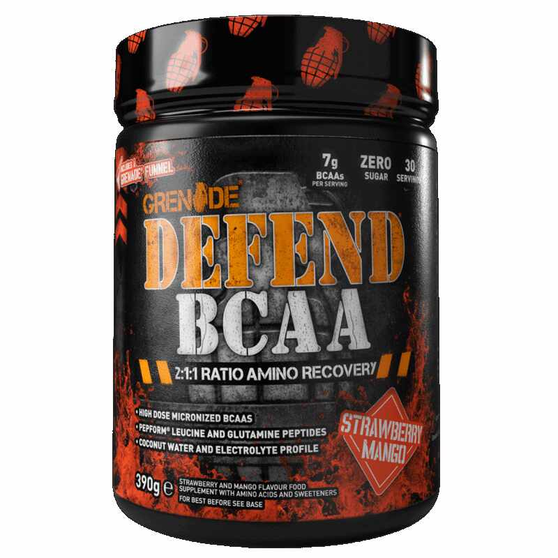 Defend BCAA cu capsuni si mango, 390g, Grenade