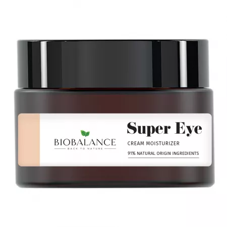 Crema hidratanta pentru ochi cu colagen hidrolizat 3%, acid hialuronic 1.5%, vitamina C 0.5% Super Eye, 20ml, Bio Balance
