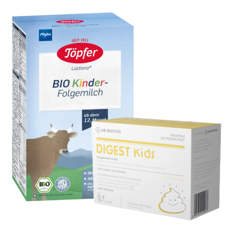 Pachet Topfer Kinder 500 g, Topfer si Digest Kids 7 flacoane, Ab-Biotics 