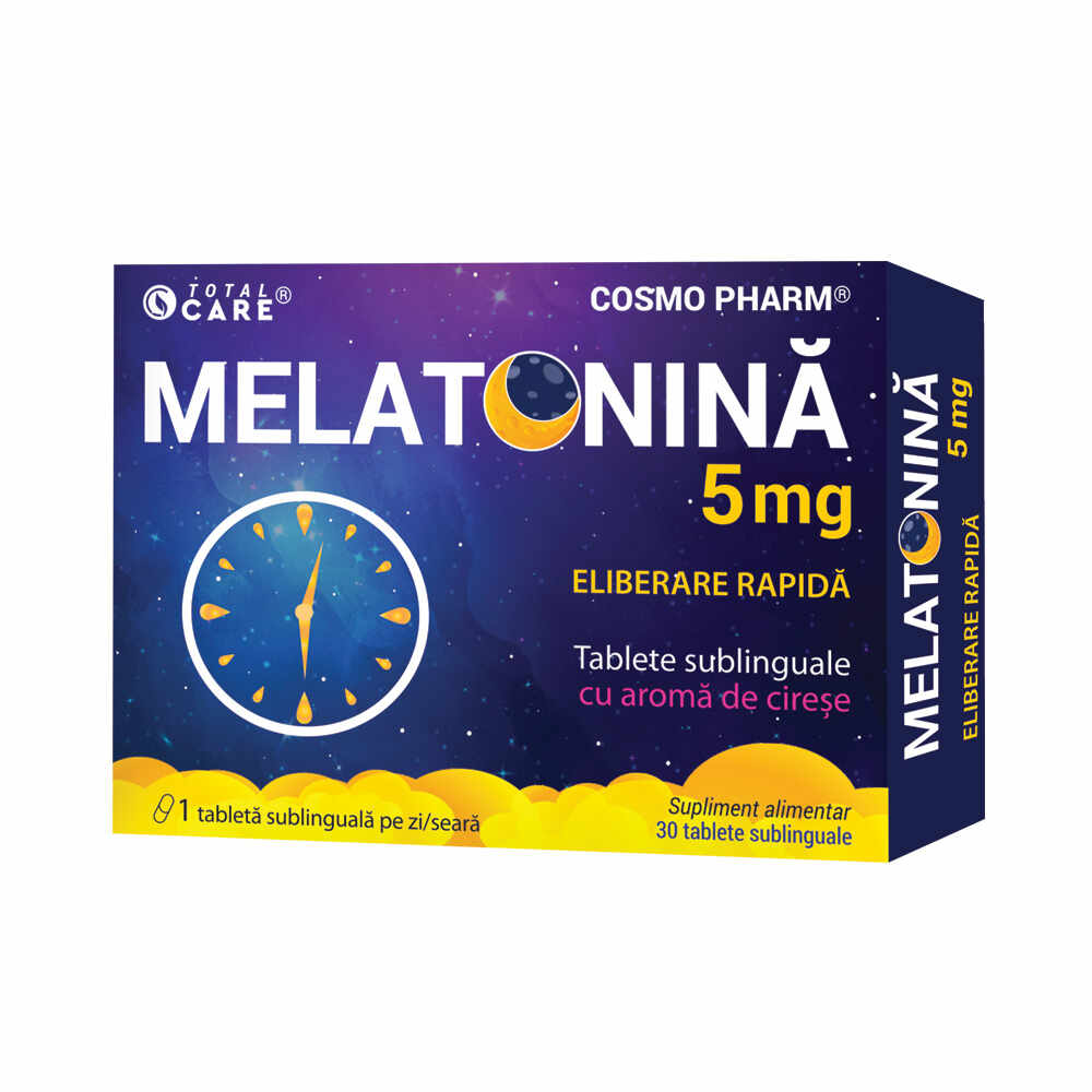 Melatonina eliberare rapida 5mg, 30 tablete sublinguale, Cosmopharm