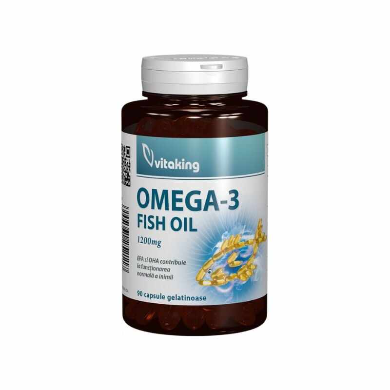 Omega 3 ulei de peste 1200 mg, 90 capsule, Vitaking