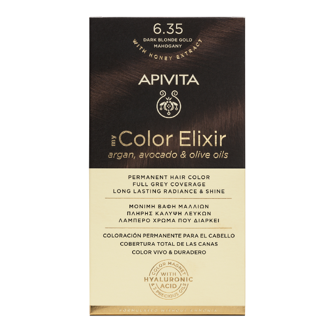 Vopsea de par My Color Elixir, Dark Blonde Gold Mahogany N6.35, 155 ml, Apviita