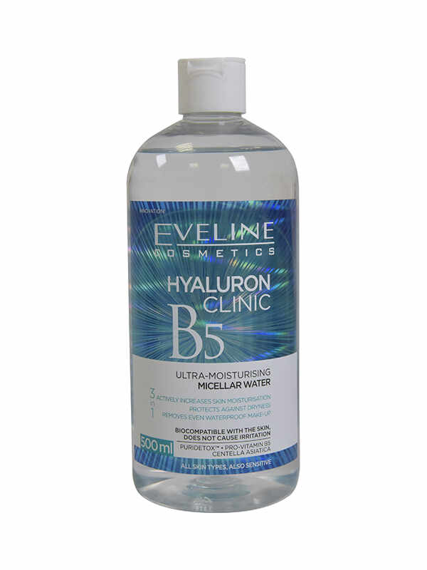 Apa micelara Hyaluron Clinic B5, 500ml, Eveline Cosmetics