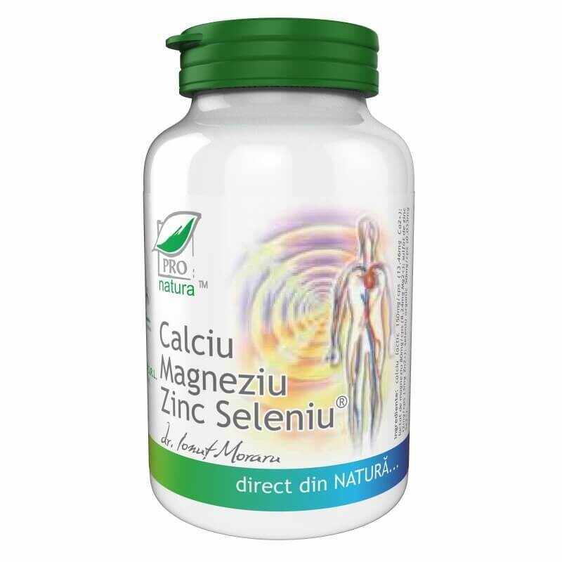 Calciu Magneziu Zinc Seleniu, 60 capsule, Pro Natura