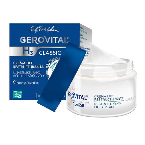 Crema lift hidratanta de noapte Gerovital H3 Classic, 50 ml, Farmec