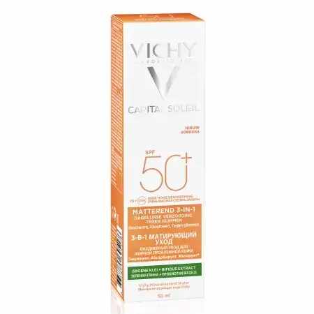 Crema matifianta anti-stralucire 3 in 1 cu SPF 50+ Capital Soleil, 50 ml, Vichy
