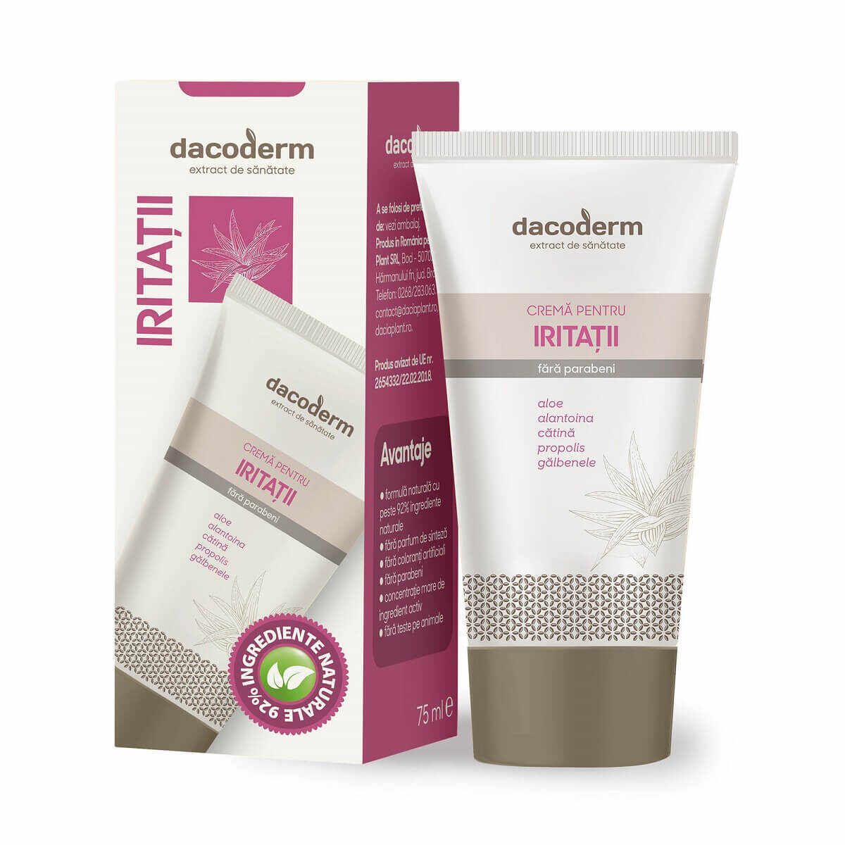 Cremă pentru iritații Dacoderm, 75 ml, Dacia Plant