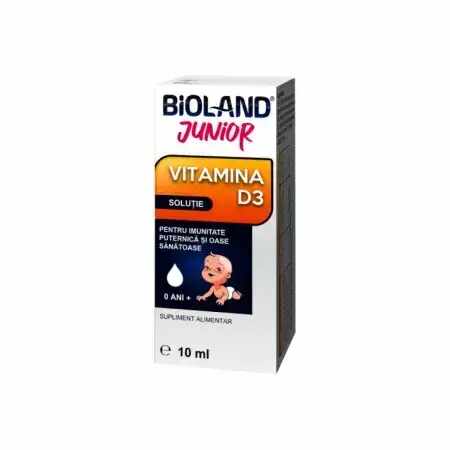 Picături soluție orală Vitamina D3 Bioland Junior, 10 ml, Biofarm
