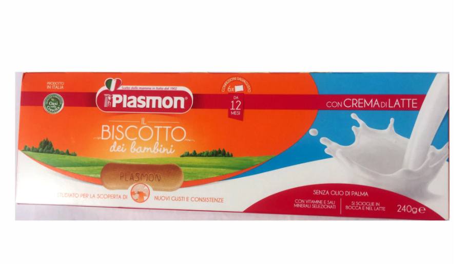 Biscuiti cu crema de lapte 12 luni+, 240g, Plasmon