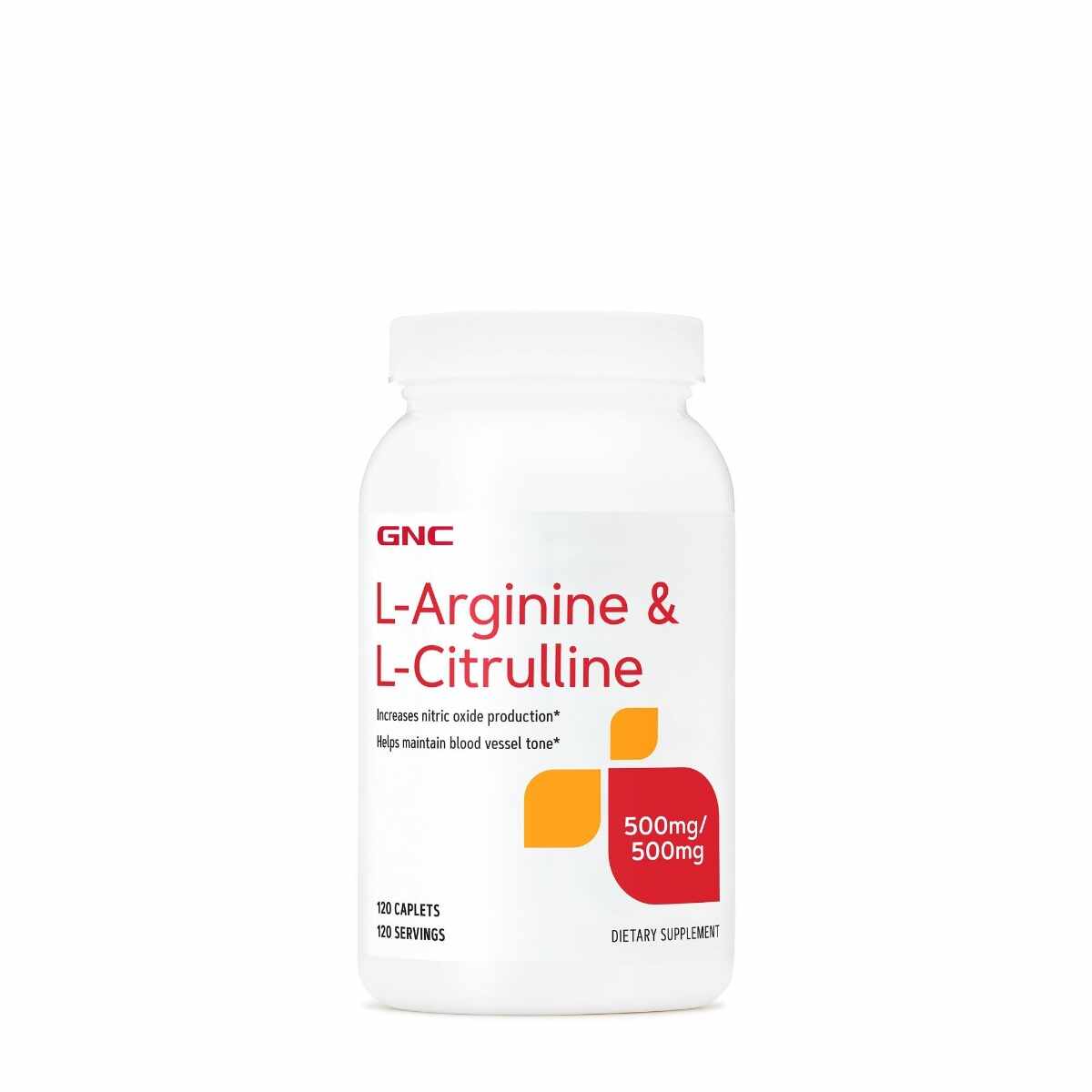 L-Arginina si L-Citrulina, 120 tablete, GNC