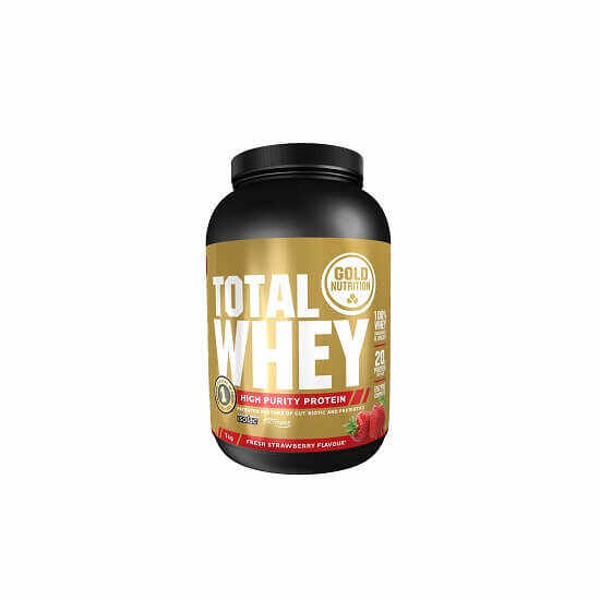 Pudra proteica Total Whey Strawberry, 1 kg, Gold Nutrition