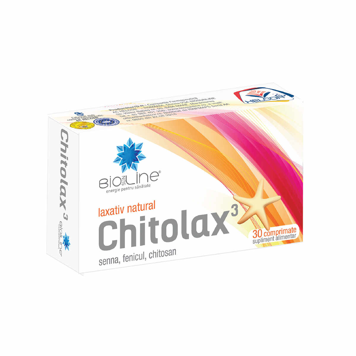 Laxativ natural Chitolax, 30 comprimate, BioSunLine