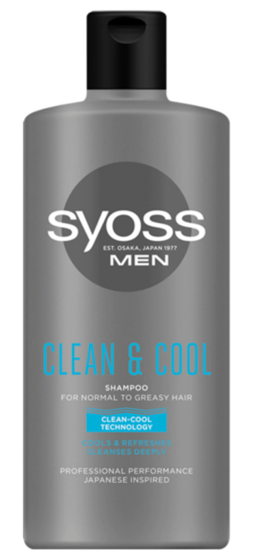 Sampon pentru barbati Clean & Cool, 440ml, Syoss