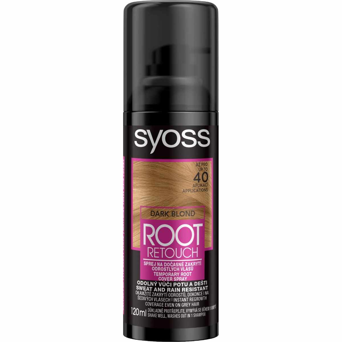 Spray pentru vopsirea temporara a radacinilor Root Retoucher Blond Inchis, 120ml, Syoss