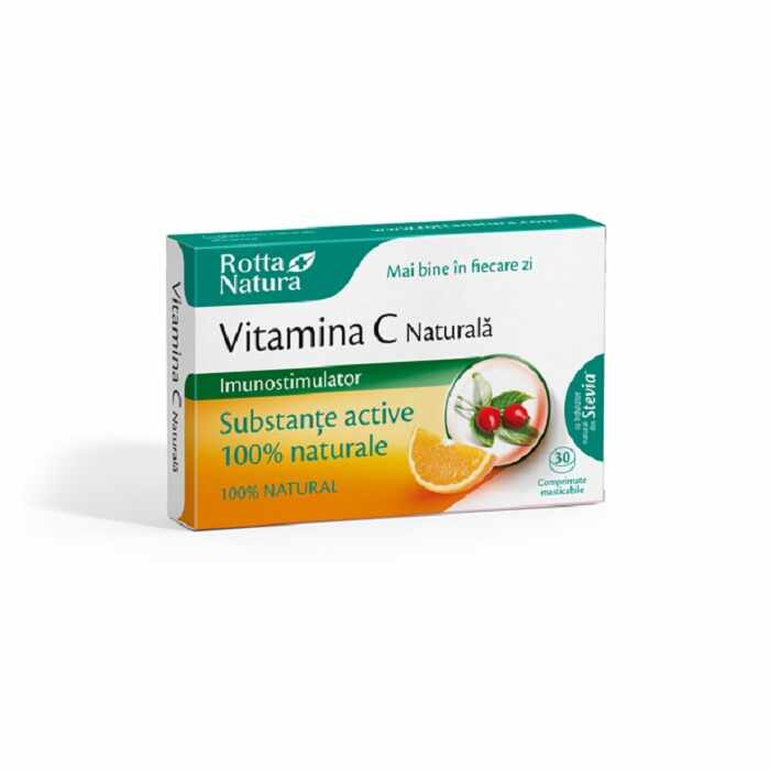 Vitamina C naturala cu extract de Macese, 30 comprimate, Rotta Natura