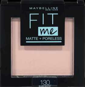 Maybelline New York Fit Me Matte+ Poreless pudră compactă 130 Buff Beige, 9 g