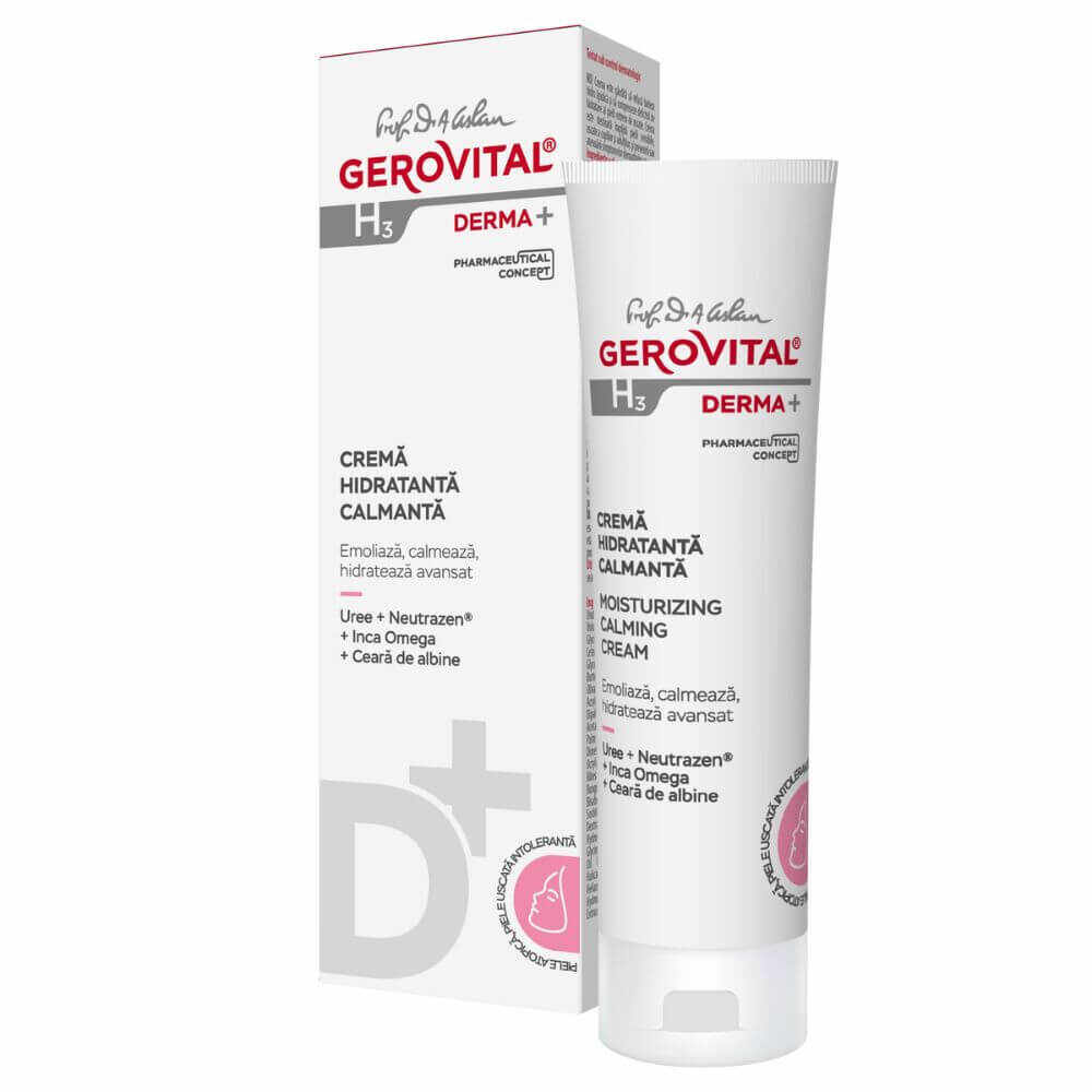 Crema hidratanta calmanta Gerovital H3 Derma+, 50 ml, Farmec