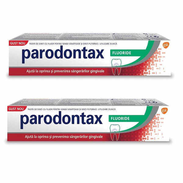 Pachet Pastă de dinți Fluoride Parodontax, 75 + 75 ml, Gsk