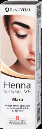 RENOVITAL Henna Sensitive vopsea cremă pentru sprâncene maro, 6 g